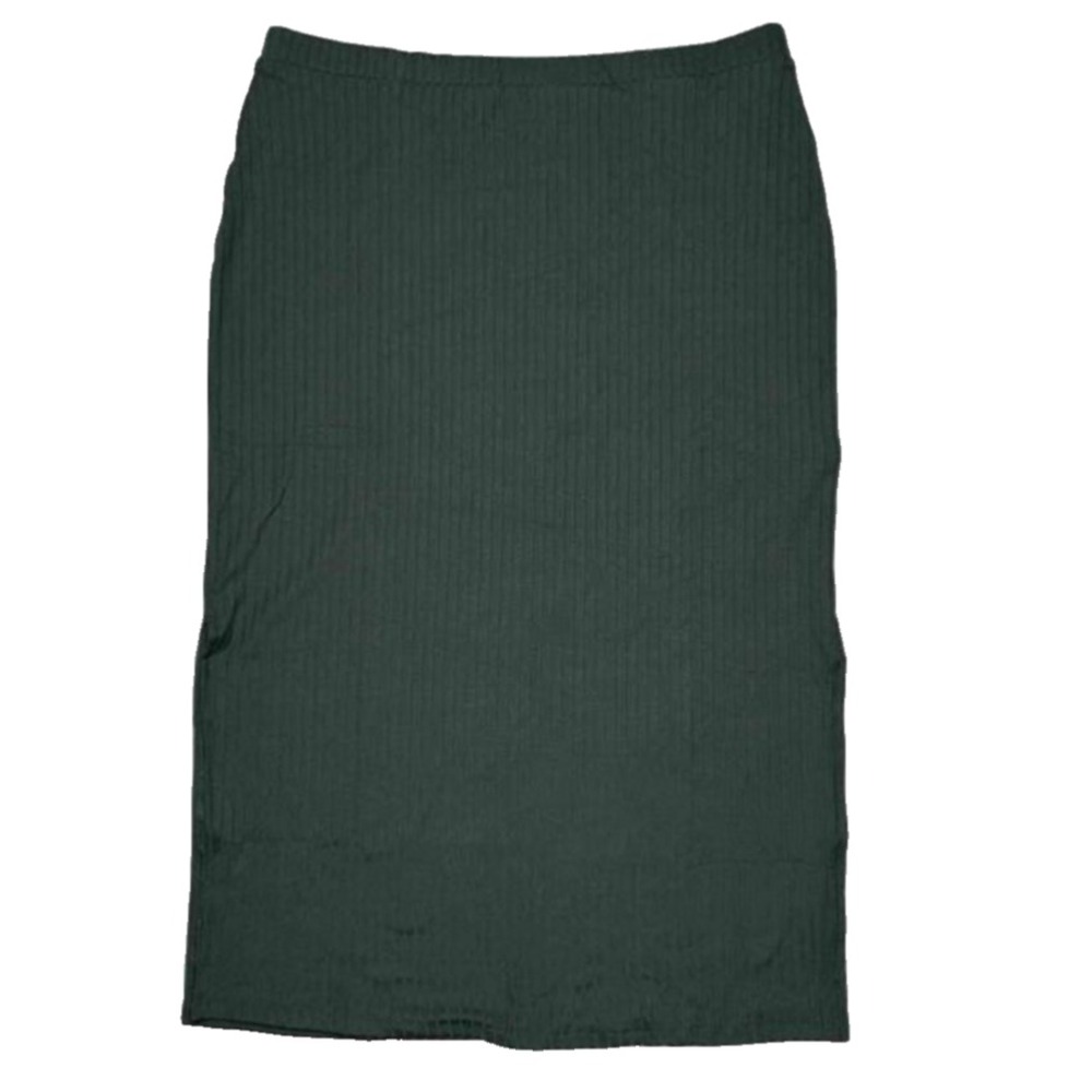 Lularoe Womens Skirt Size 3XL Violet Midi Solid Olive Green Ribbed Pencil 3X NWT